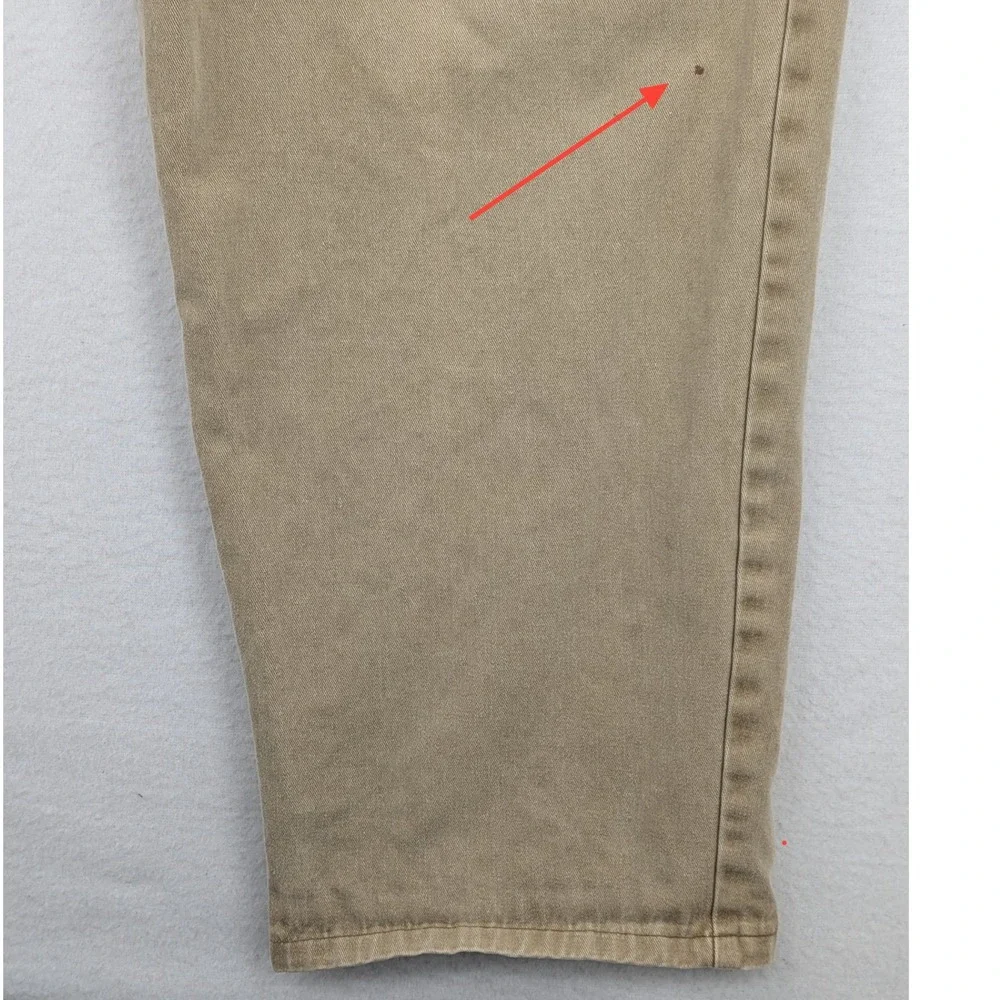 Vintage L.L. Bean Double L Chinos Mens 36x30 Khaki Pleated Relaxed Fit Pants